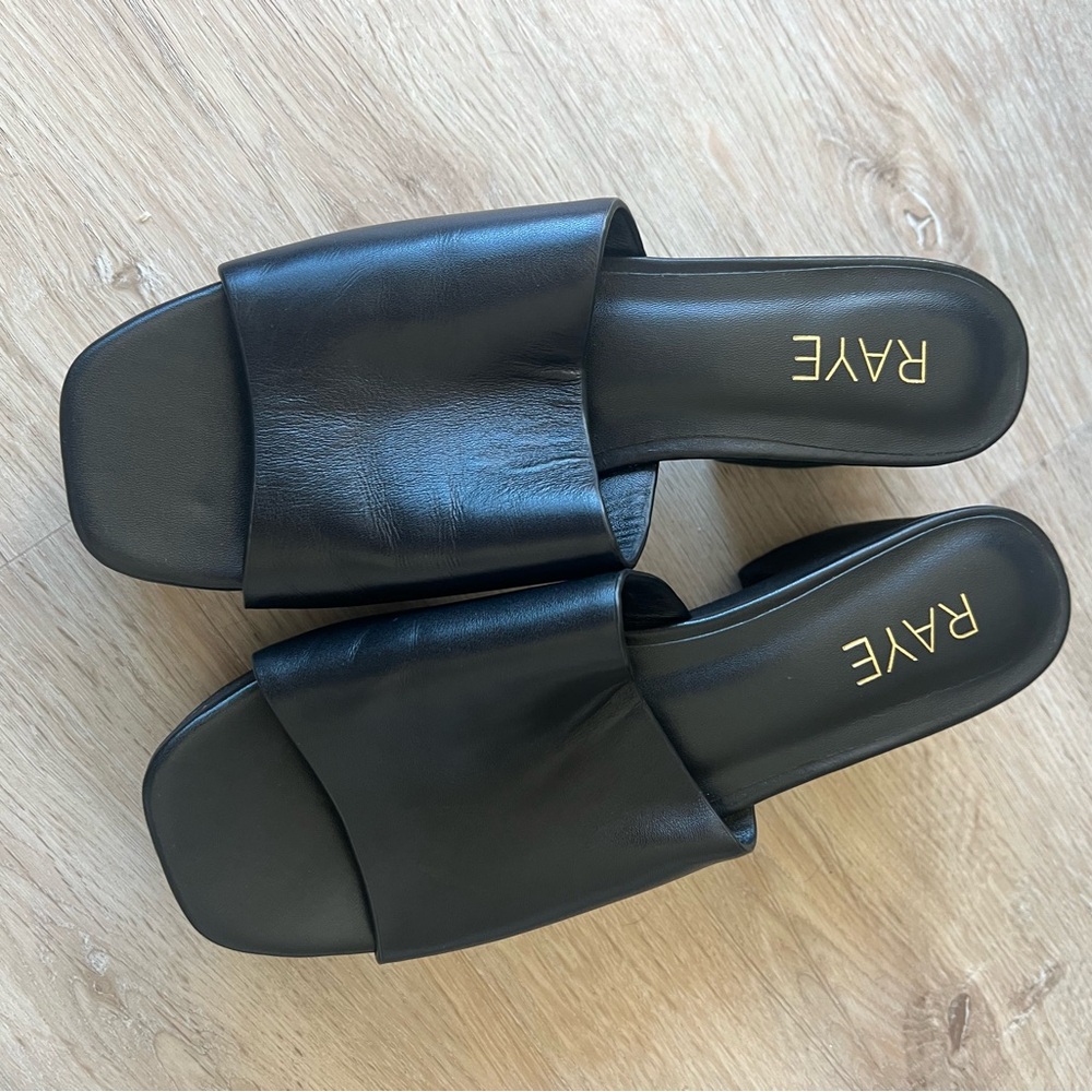 RAYE Black Slide Mules